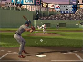 In game image of MVP Baseball 2005 on the Nintendo GameCube.
