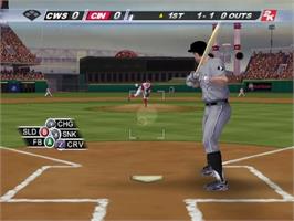 In game image of Major League Baseball 2k6 on the Nintendo GameCube.