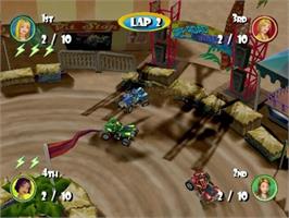 In game image of Mary-Kate and Ashley: Sweet 16: Licensed to Drive on the Nintendo GameCube.