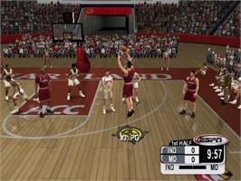 In game image of NCAA College Basketball 2K3 on the Nintendo GameCube.