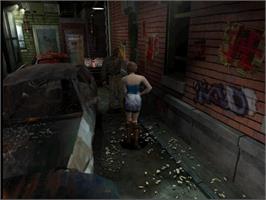 In game image of Resident Evil 3 - Nemesis on the Nintendo GameCube.