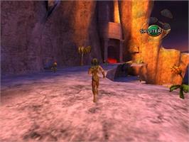 In game image of Sphinx and the Cursed Mummy on the Nintendo GameCube.