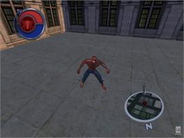 In game image of Spider-man 2 on the Nintendo GameCube.