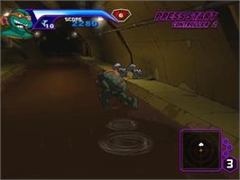 In game image of Teenage Mutant Ninja Turtles on the Nintendo GameCube.