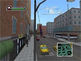 In game image of Ultimate Spider-man on the Nintendo GameCube.