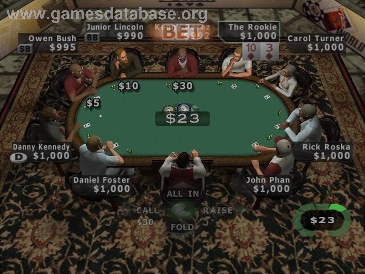 World Series Of Poker - Nintendo GameCube - Artwork - In Game
