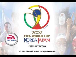 Title screen of 2002 FIFA World Cup on the Nintendo GameCube.
