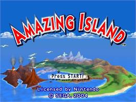 Title screen of Amazing Island on the Nintendo GameCube.