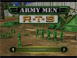 Title screen of Army Men - RTS on the Nintendo GameCube.