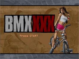 Title screen of BMX XXX on the Nintendo GameCube.
