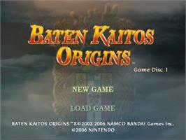 Title screen of Baten Kaitos Origins on the Nintendo GameCube.