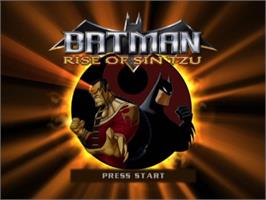 Title screen of Batman: Rise of Sin Tzu on the Nintendo GameCube.