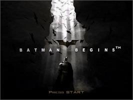 Title screen of Batman Begins on the Nintendo GameCube.