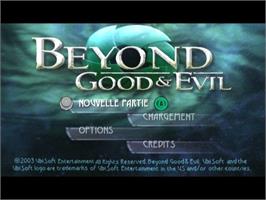 Title screen of Beyond Good & Evil on the Nintendo GameCube.