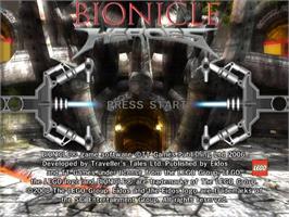 Title screen of Bionicle Heroes on the Nintendo GameCube.