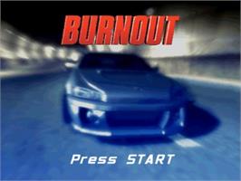 Title screen of Burnout on the Nintendo GameCube.