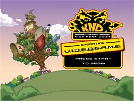Title screen of Codename: Kids Next Door - Operation: V.I.D.E.O.G.A.M.E. on the Nintendo GameCube.