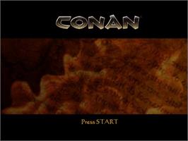 Title screen of Conan on the Nintendo GameCube.