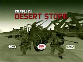 Title screen of Conflict: Desert Storm on the Nintendo GameCube.