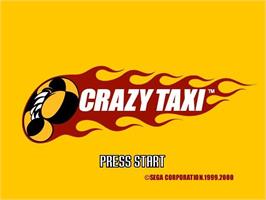 Title screen of Crazy Taxi on the Nintendo GameCube.