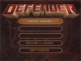 Title screen of Defender - For All Mankind on the Nintendo GameCube.