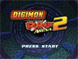 Title screen of Digimon Rumble Arena 2 on the Nintendo GameCube.