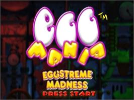 Title screen of Eggo Mania on the Nintendo GameCube.