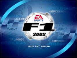 Title screen of F1 Career Challenge on the Nintendo GameCube.