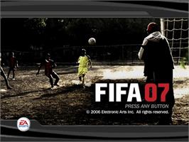 Title screen of FIFA 07 on the Nintendo GameCube.