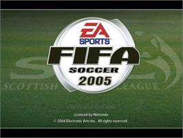 Title screen of FIFA Football 2005 on the Nintendo GameCube.