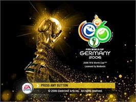Title screen of FIFA World Cup: Germany 2006 on the Nintendo GameCube.