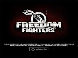 Title screen of Freedom Fighters on the Nintendo GameCube.