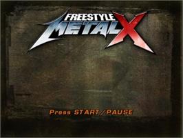 Title screen of Freestyle Metal X on the Nintendo GameCube.