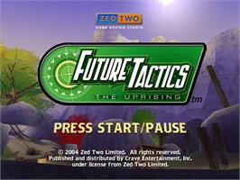 Title screen of Future Tactics: The Uprising on the Nintendo GameCube.