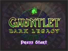 Title screen of Gauntlet - Dark Legacy on the Nintendo GameCube.
