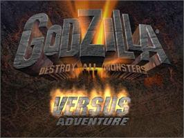 Title screen of Godzilla: Destroy All Monsters Melee on the Nintendo GameCube.