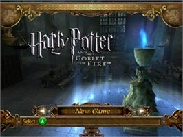Title screen of Harry Potter and the Goblet of Fire on the Nintendo GameCube.