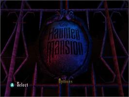 Title screen of Haunted Mansion ,the on the Nintendo GameCube.