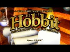 Title screen of Hobbit, The on the Nintendo GameCube.