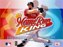 Title screen of Home Run King on the Nintendo GameCube.