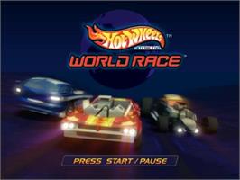 Title screen of Hot Wheels: World Race on the Nintendo GameCube.