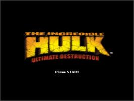 Title screen of Incredible Hulk - Ultimate Destruction, The on the Nintendo GameCube.