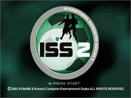 Title screen of International Superstar Soccer 2 on the Nintendo GameCube.