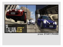 Title screen of Italian Job on the Nintendo GameCube.