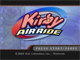 Title screen of Kirby Air Ride on the Nintendo GameCube.