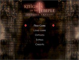 Title screen of Knights of the Temple: Infernal Crusade on the Nintendo GameCube.