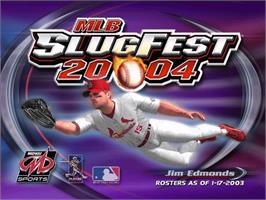 Title screen of MLB SlugFest 20-04 on the Nintendo GameCube.