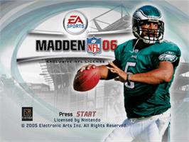 Title screen of Madden Nfl 06 on the Nintendo GameCube.