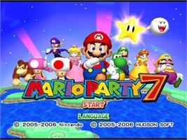 Title screen of Mario Party 7 on the Nintendo GameCube.