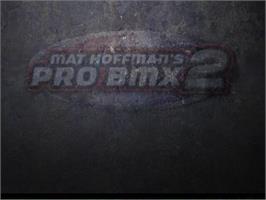 Title screen of Mat Hoffman's Pro Bmx 2 on the Nintendo GameCube.